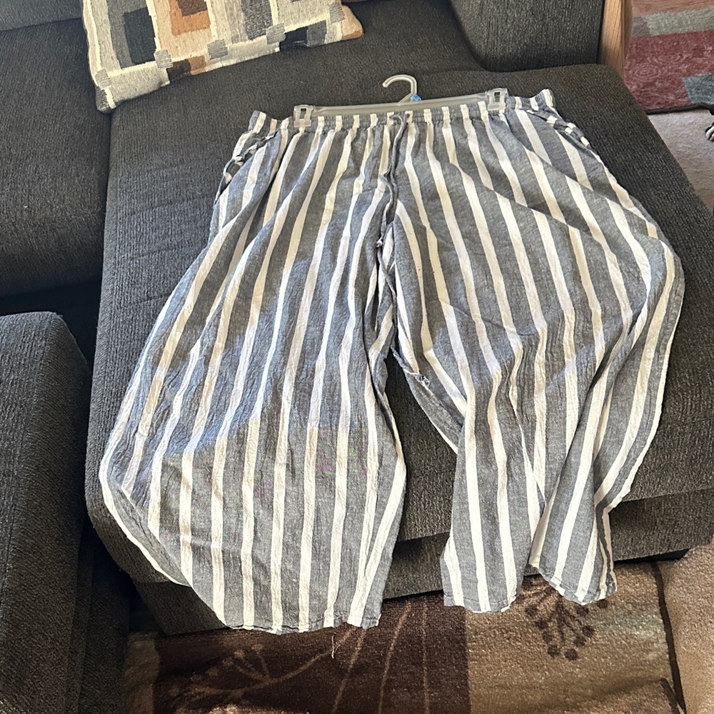 Striped Gray and White Men's Pants